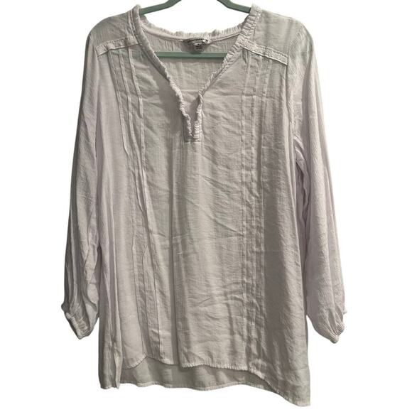 Counterparts Size 1X White Lightweight Top Cover Up Boho Feminine - Picture 1 of 5